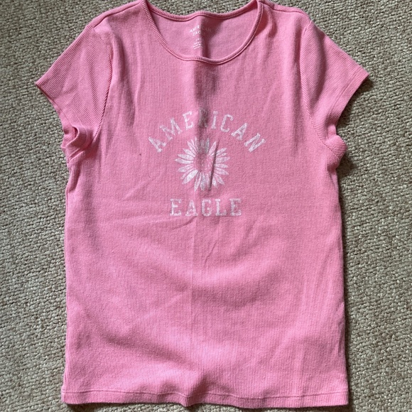 American Eagle Ribbed Hey Baby Tee - Picture 1 of 3